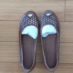 Frye Emma Woven Peep Toe Flats
